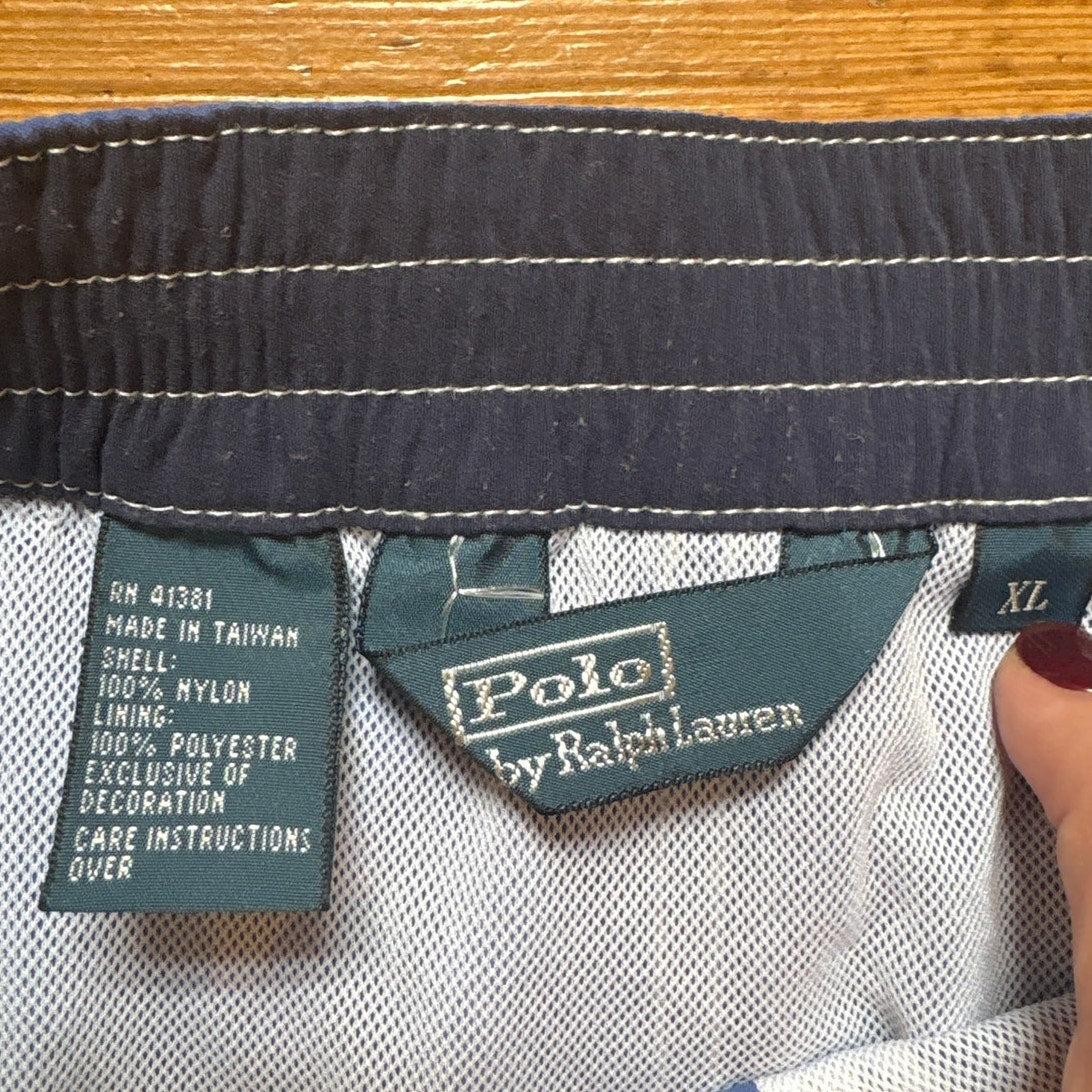 Polo Ralph Lauren royal blue elastic tie waist mens swim trunks SIZE XL