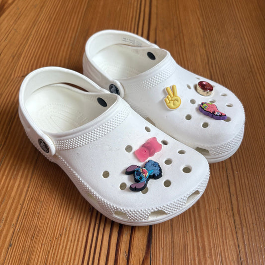 Crocs white classic slip on clog kids shoes SIZE 1
