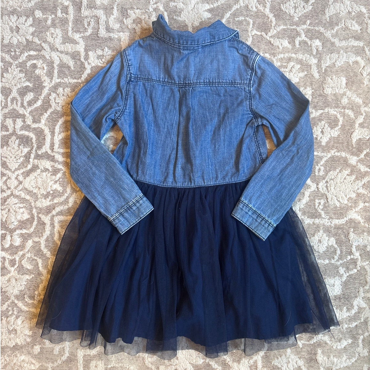 OshKosh B'gosh blue denim button up tutu bottom shirt dress SIZE 4T