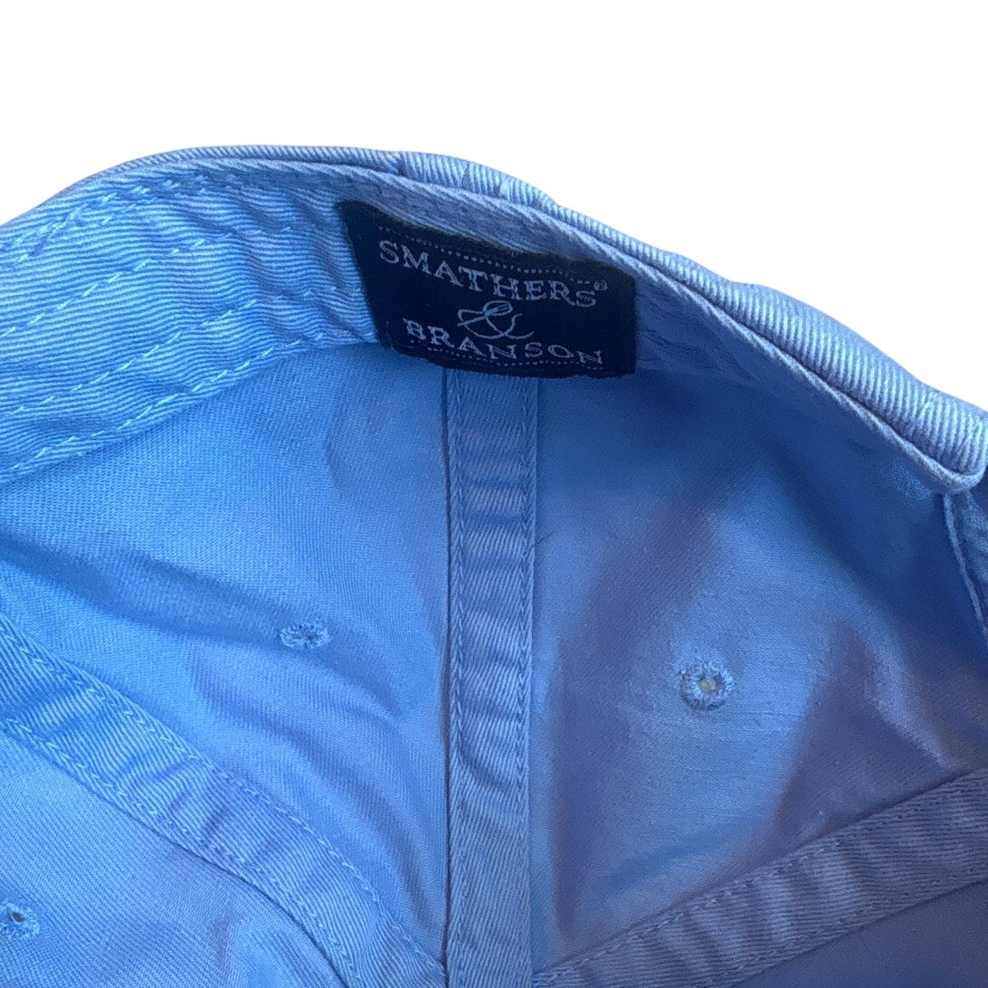 Light blue New England lobster needlepoint adjustable womens baseball cap