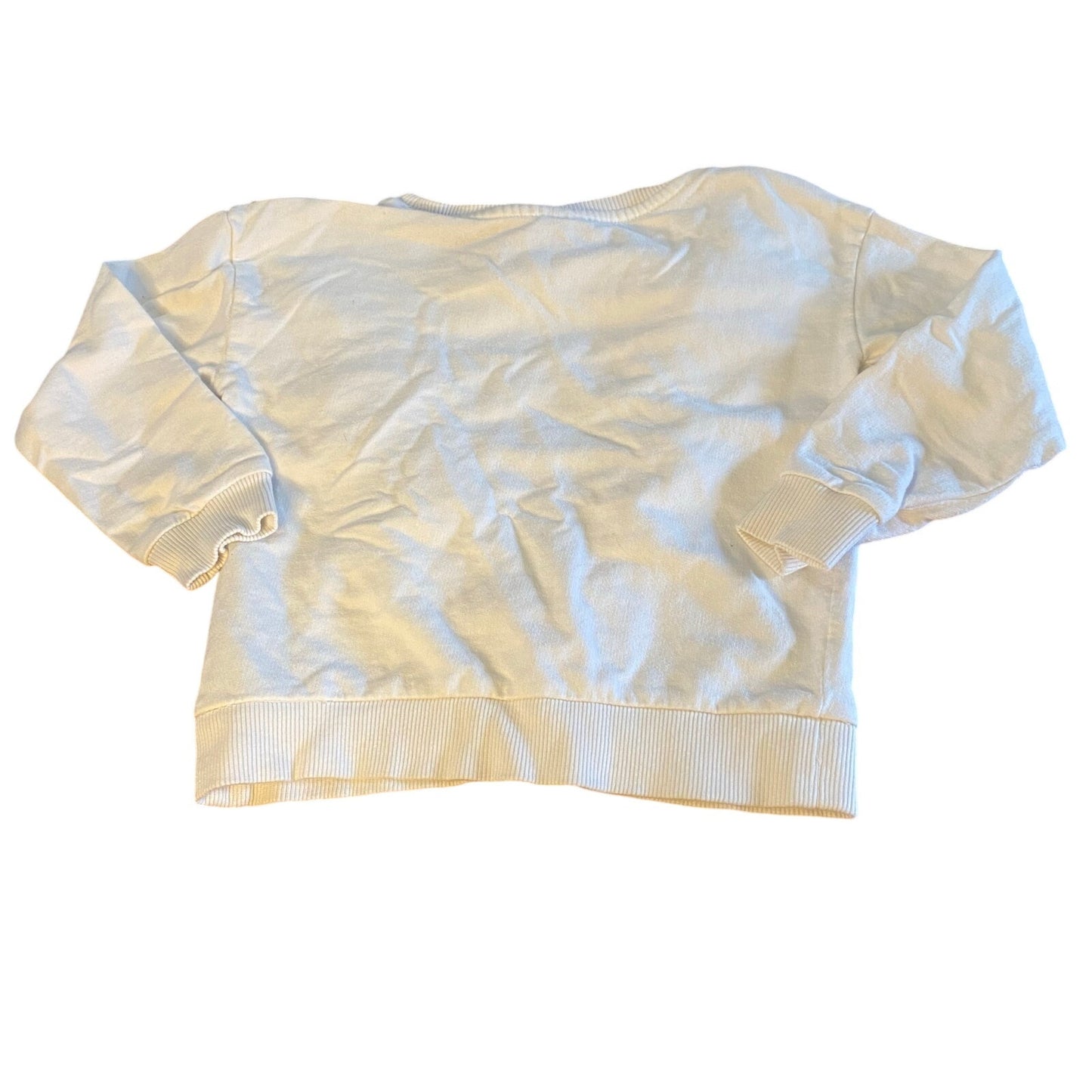 Hop white ruffle lace pullover crew sweatshirt SIZE 3-4