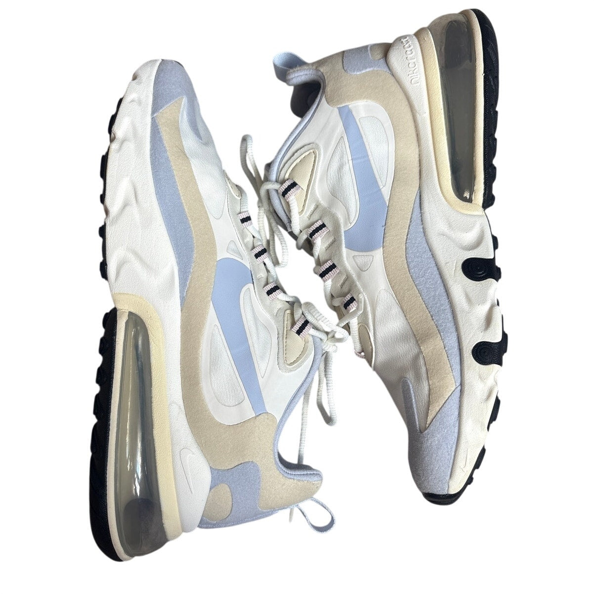 Nike Air Max 270 React white fossil blue womens lace sneakers SIZE 8.5