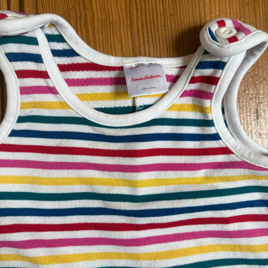 Hanna Andersson white colorful striped tank long pant one piece SIZE 12-18M
