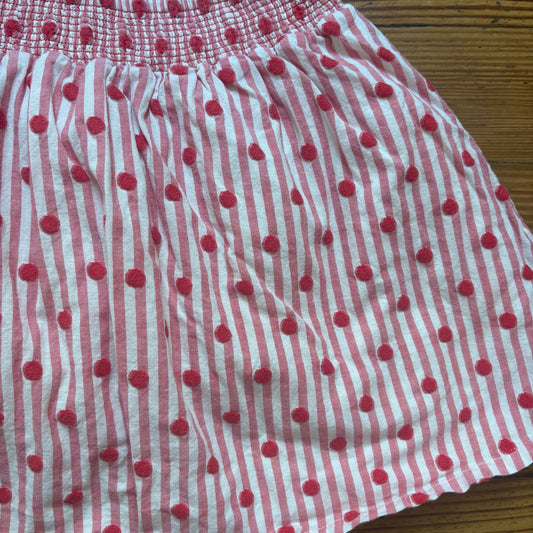 Mini Boden red white striped polka dot shorts lined girls skirt SIZE 9