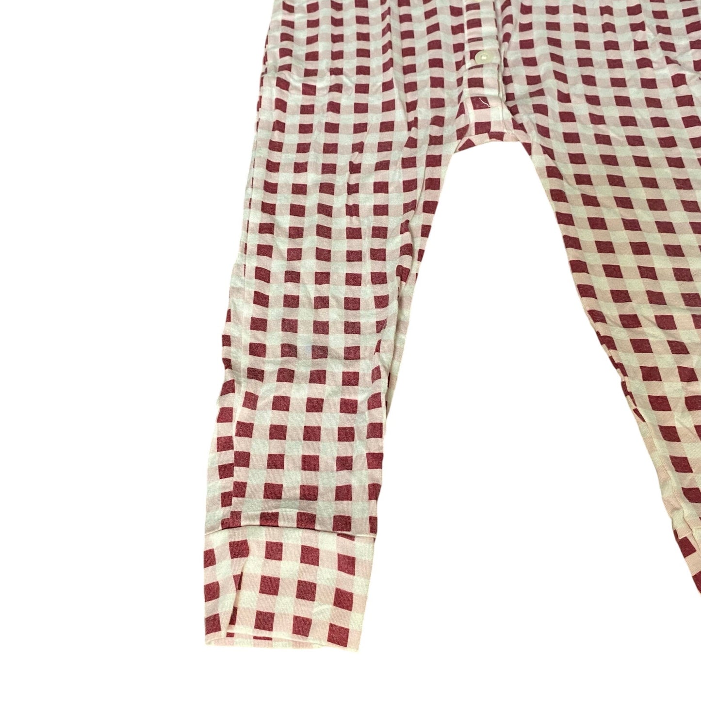 Kate Quinn red white checkered full zip short sleeve pajama one piece SIZE 3T