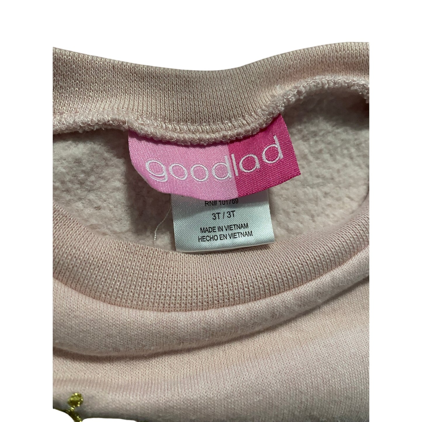 Goodlad light pink textured swan ruffle shoulder sweatshirt SIZE 3T