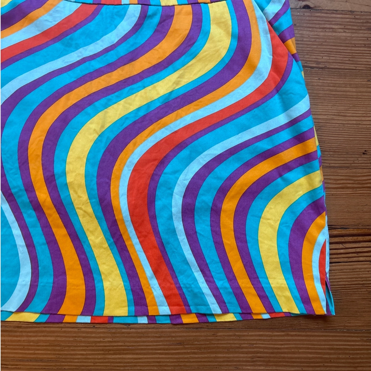 LoudMouth blue yellow 70s retro shorts lined golf skirt SIZE 10