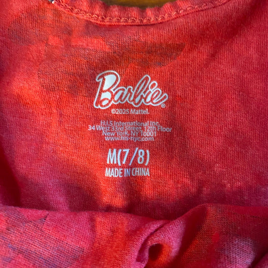 Barbie red blue floral boot print western tank shirt drop waist dress SIZE M