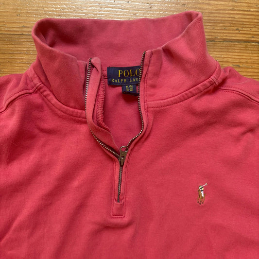 Polo Ralph Lauren salmon pink quarter pullover zip boys sweater SIZE XL