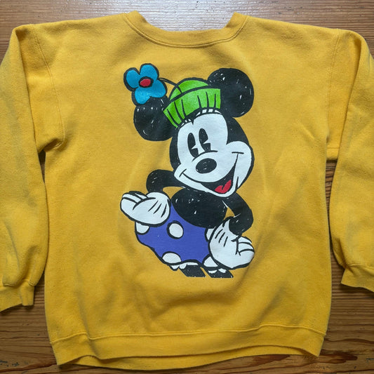 Disney Mickey & Co. vintage yellow graphic crew neck kids sweatshirt SIZE XL