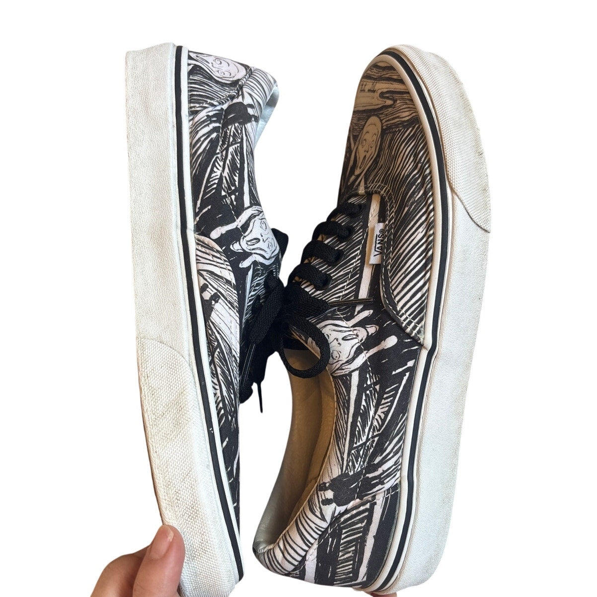 VANS MOMA Era The Scream black white low top unisex lace sneakers SIZE M9.5 W11
